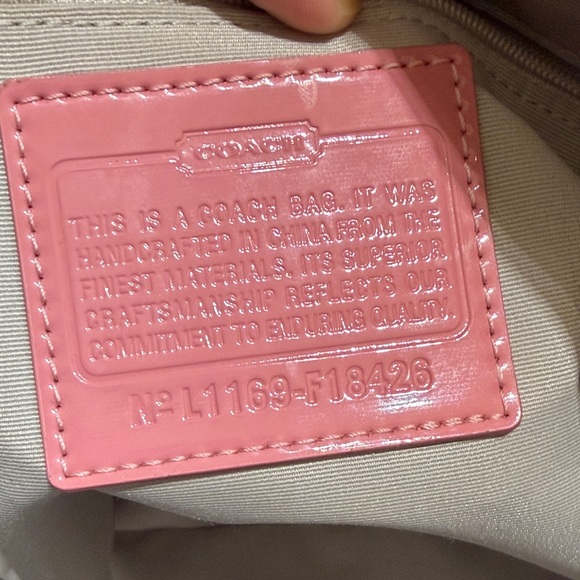 Coach Pink, Purple And White Tote Bag With Heart Design - Picture 5 of 11